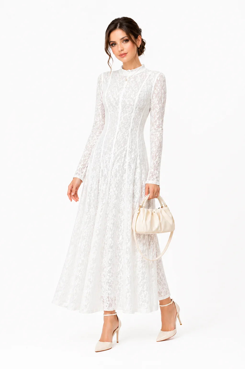 Steal This Timeless White Lace Dress Outfit Under $182